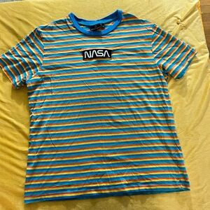 NASA Striped Blue and Orange Men's Shirt